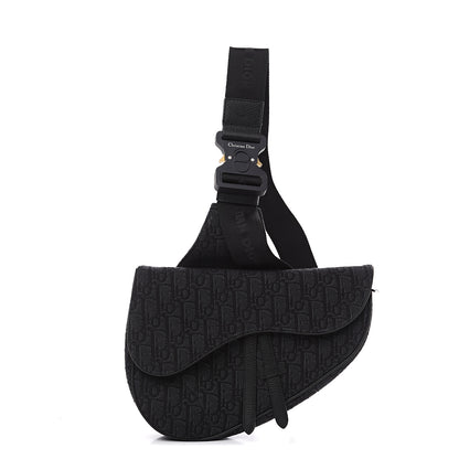 Christian Dior Oblique Mens Saddle Bag Black 1 of 9