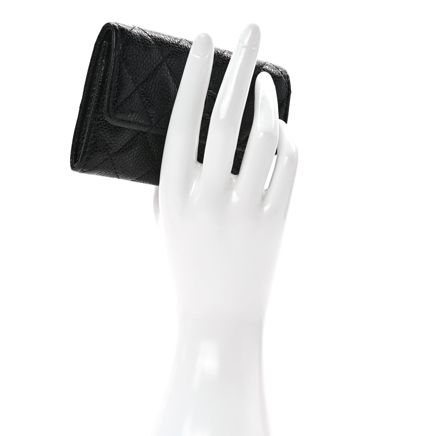 Caviar Quilted Flap Card Holder So Black