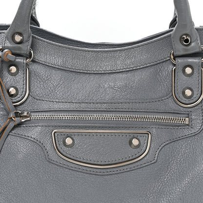 Balenciaga Chevre Silver Metallic Edge Hardware Velo Gris Acier 9 of 12