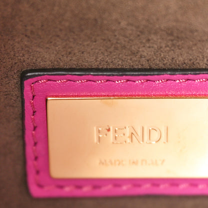 Fendi Vitello Seta Medium Peekaboo Iconic Satchel Magenta 6 of 10