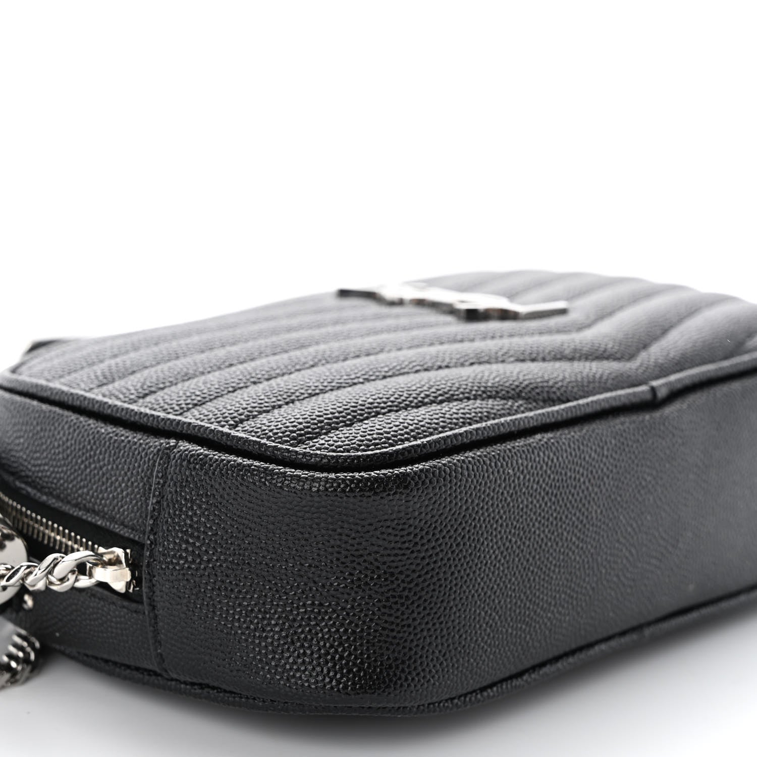 Saint Laurent Grain De Poudre Matelasse Monogram Mini Lou Camera Bag Black 9 of 11
