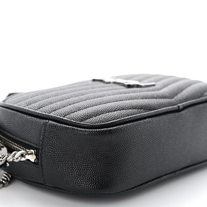 Saint Laurent Grain De Poudre Matelasse Monogram Mini Lou Camera Bag Black 9 of 11