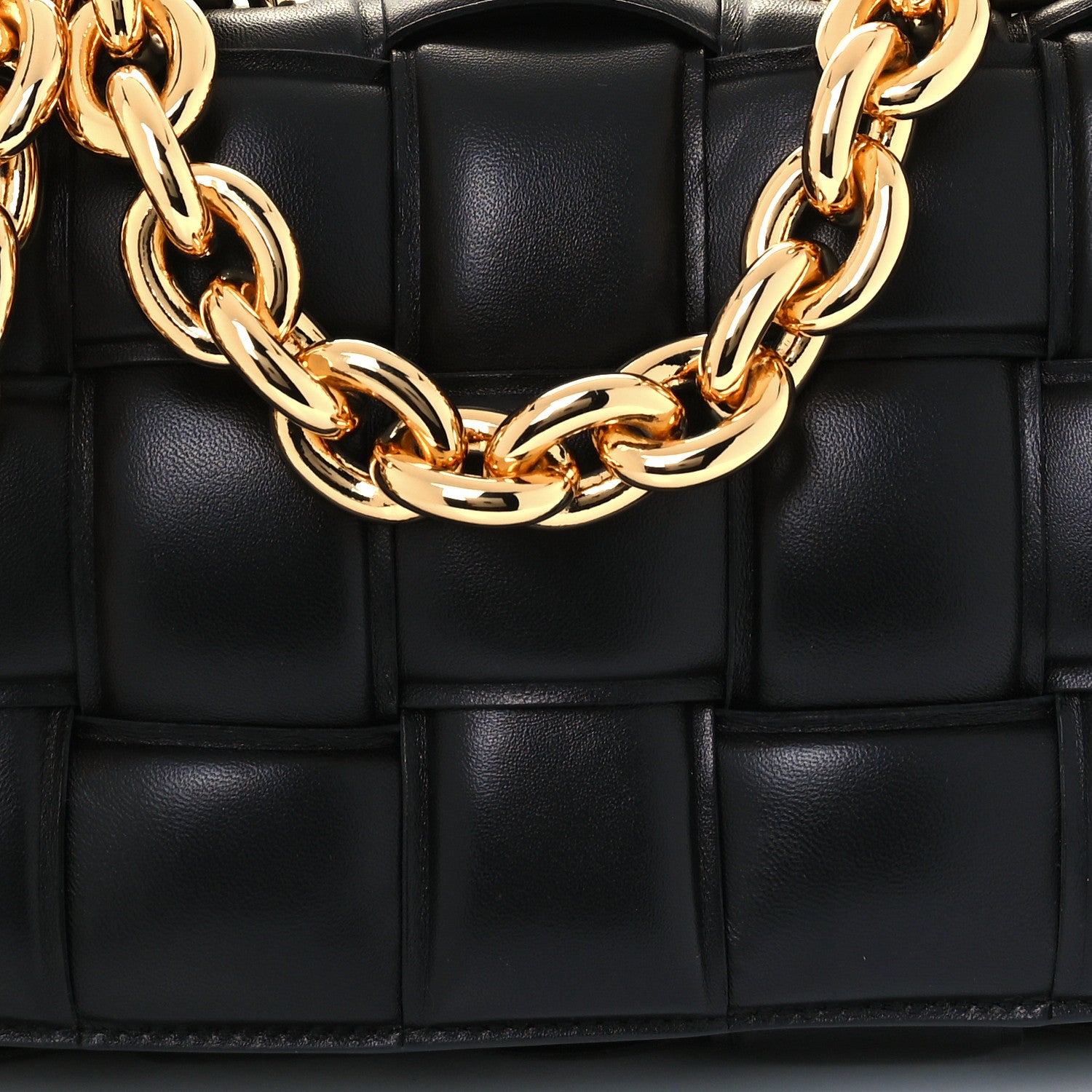 Bottega Veneta Lambskin Maxi Intreccio Padded Chain Cassette Crossbody Bag Black 10 of 12