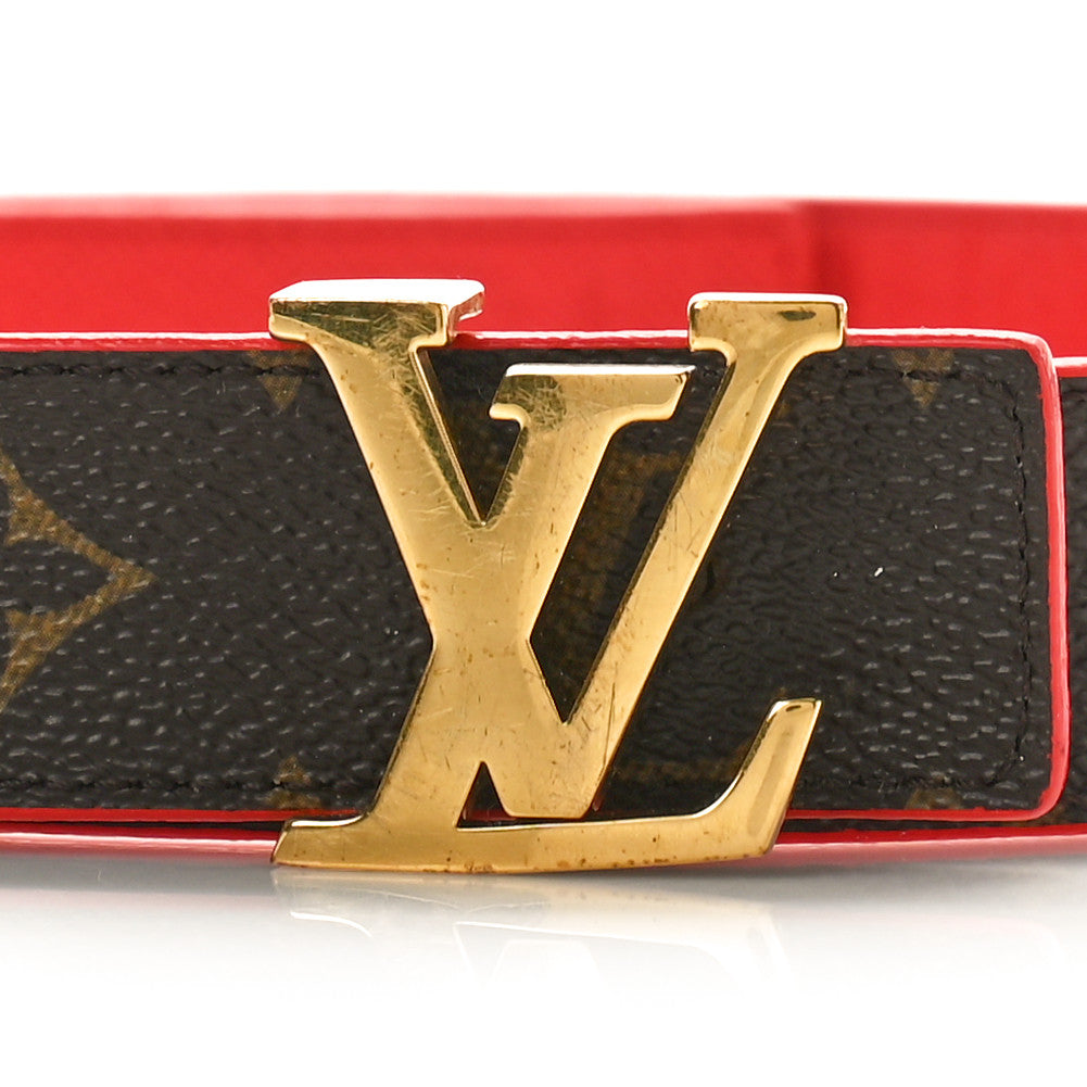 Louis Vuitton Calfskin Monogram 30mm LV Initiales Reversible Belt 90 36 Coquelicot 4 of 9