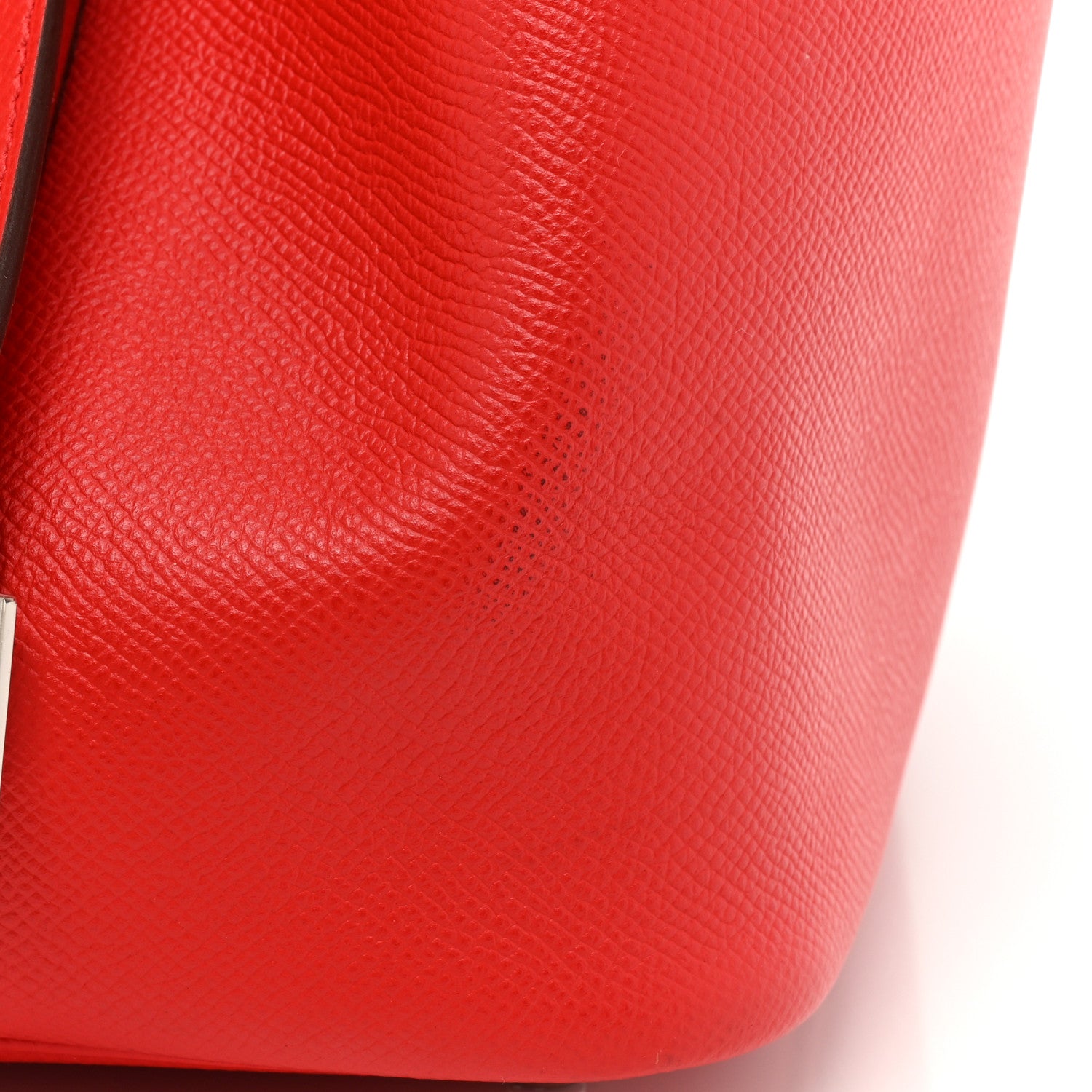Hermes Epsom Tressage De Cuir Picotin Lock 22 MM Rouge Coeur Bleu du Nord Rouge H 17 of 18