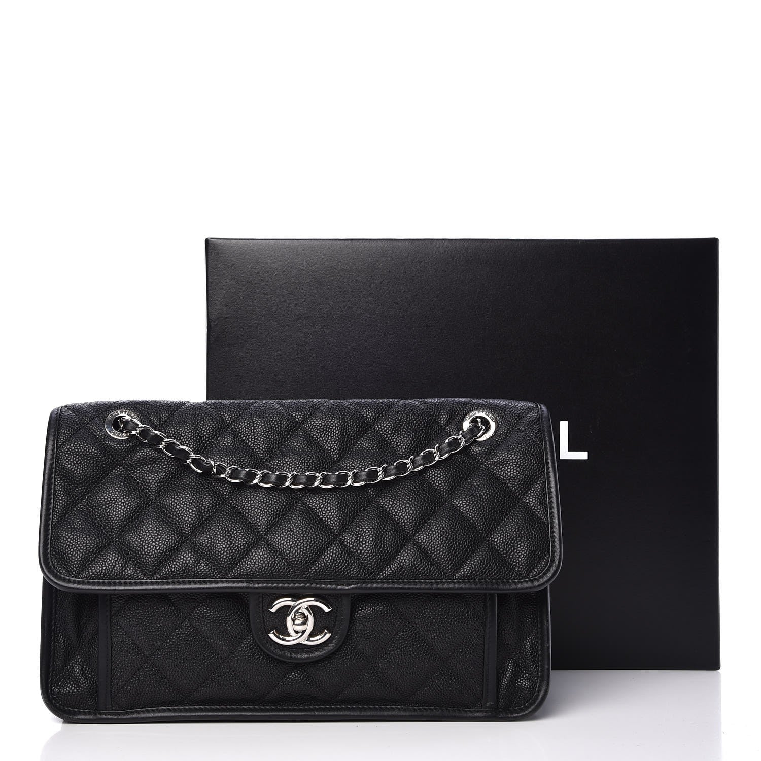 Chanel Caviar Quilted Large French Riviera Flap Black 10 of 10