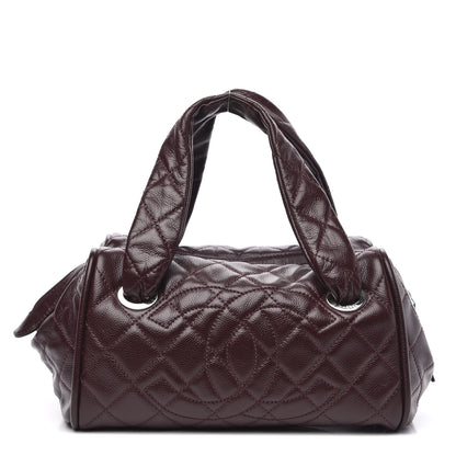 Chanel Caviar Quilted CC Timeless Bowler Burgundy 1 of 12