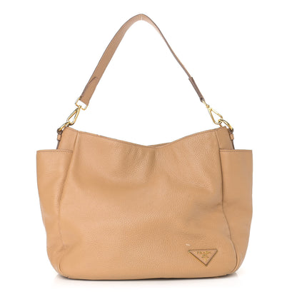 Prada Vitello Daino Side Pocket Hobo Naturale 1 of 12