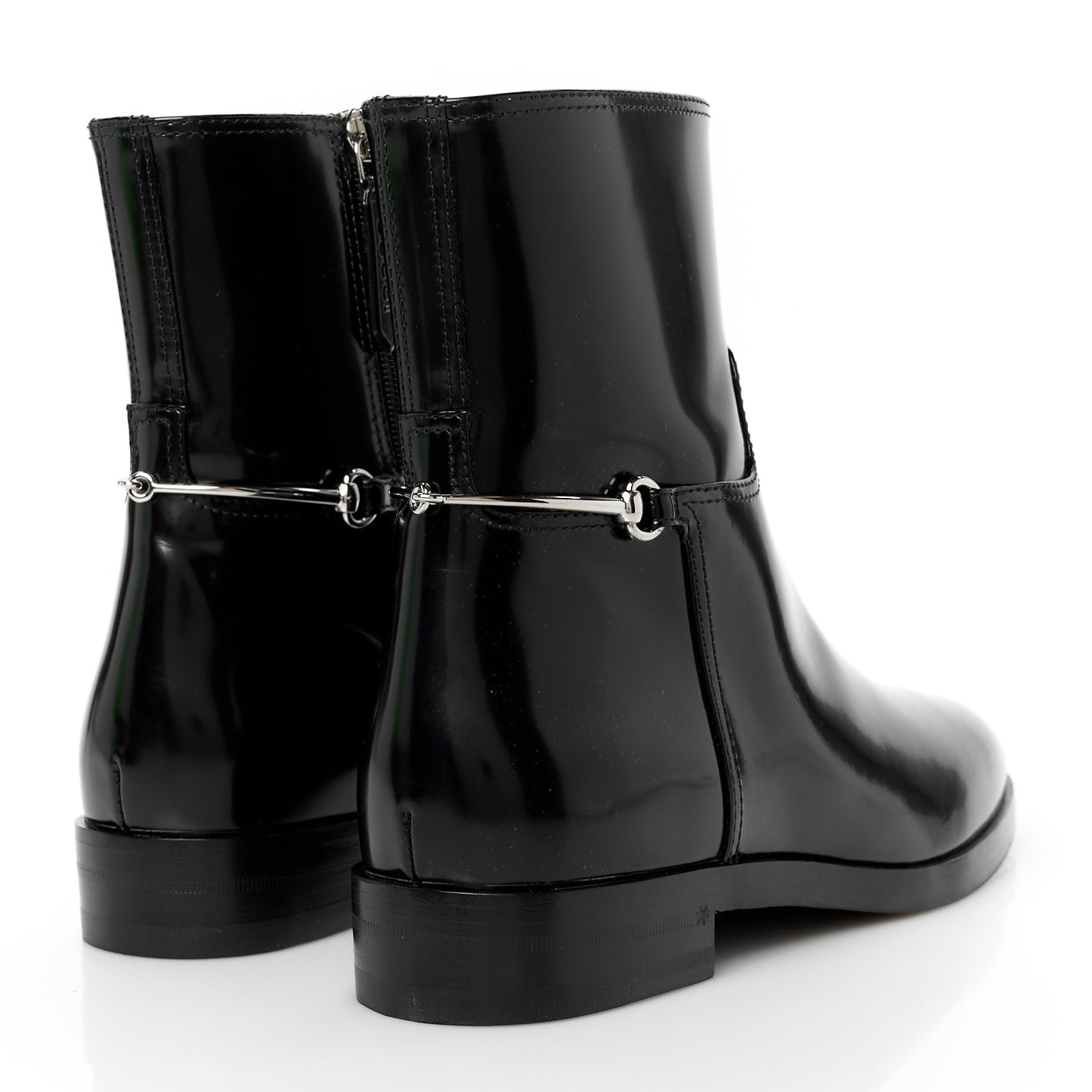 Brushed Calfskin Michelangelo Slim Horsebit Ankle Boots 36 Black
