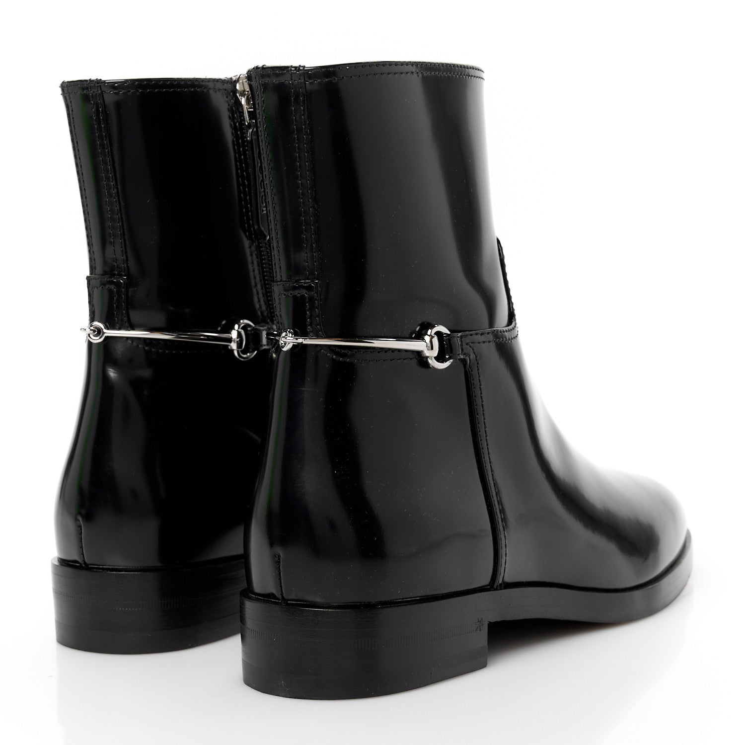 Gucci Brushed Calfskin Michelangelo Slim Horsebit Ankle Boots 36 Black 5 of 10