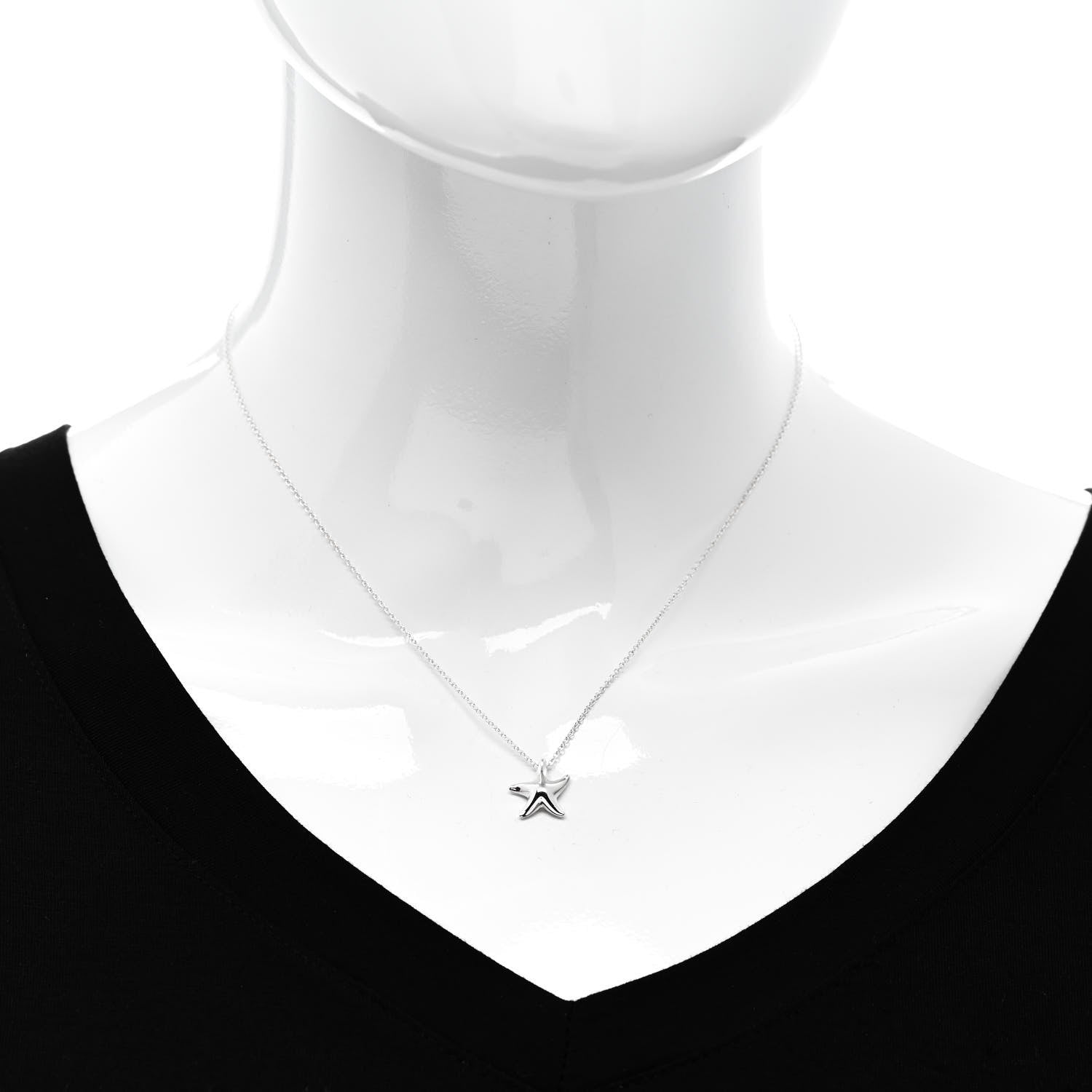 Tiffany Sterling Silver 12mm Elsa Peretti Starfish Pendant Necklace 2 of 6