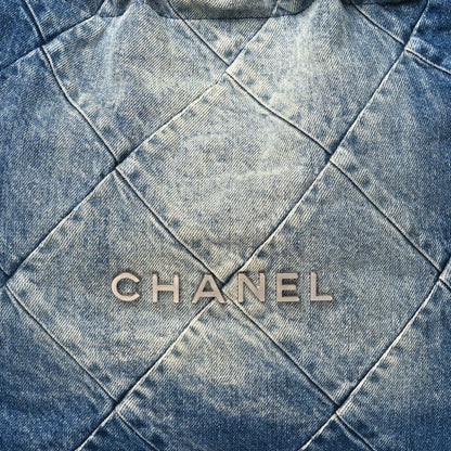 Chanel Denim Quilted Small Chanel 22 Blue 9 of 11