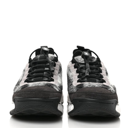 Chanel Fabric Suede Calfskin CC Sneakers 38 Grey 2 of 9