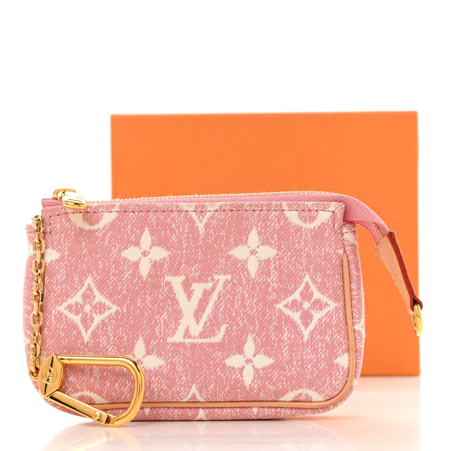 Denim Jacquard Monogram Micro Pochette Accessories Rose