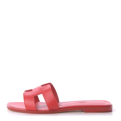 Hermes Calfskin Oran Sandals 38 Rouge Bali 1 of 9
