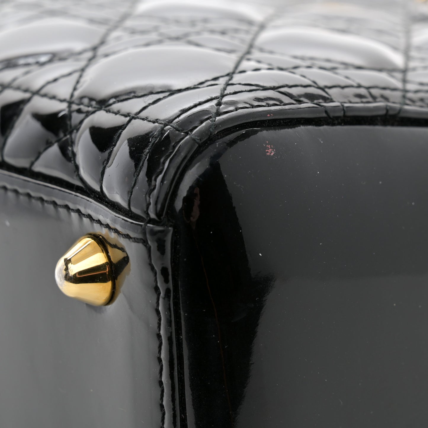 Patent Cannage Large Lady Dior Black