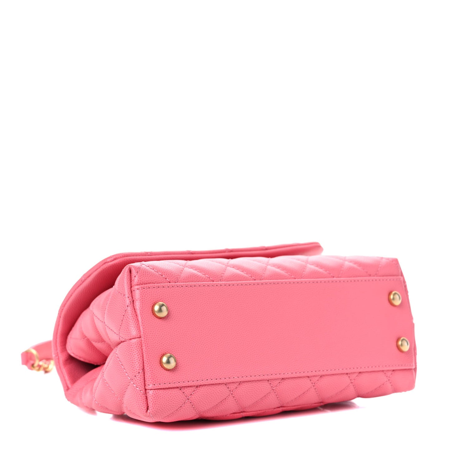Caviar Lizard Embossed Quilted Mini Coco Handle Flap Pink