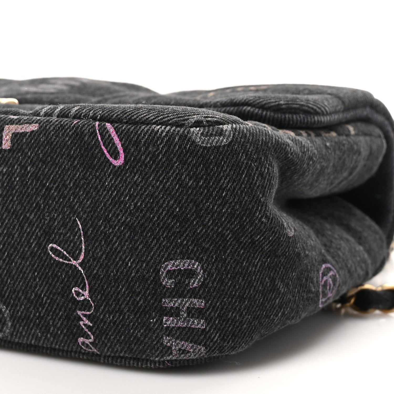 Chanel Denim Quilted Denim Mood Mini Rectangular Flap Black Multicolor 10 of 10