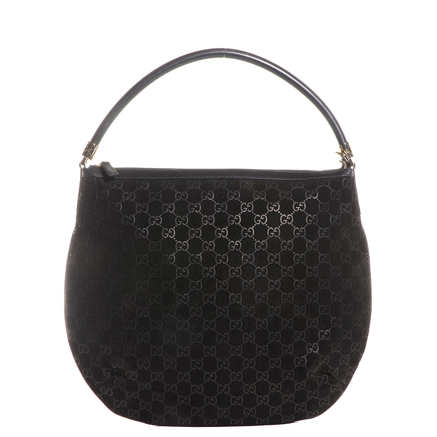 Gucci Suede Guccissima Monogram Hobo Black 1 of 7