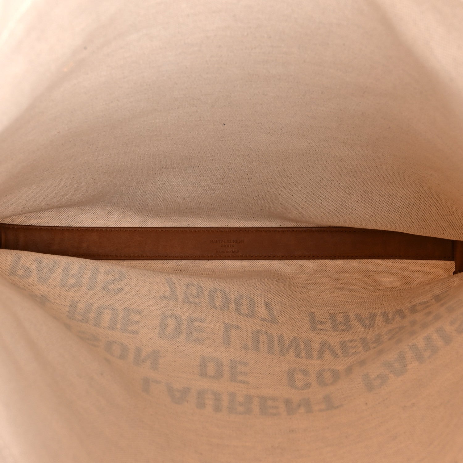 Saint Laurent Canvas Smooth Calfskin Universite North South Foldable Tote Naturel Brick 6 of 18