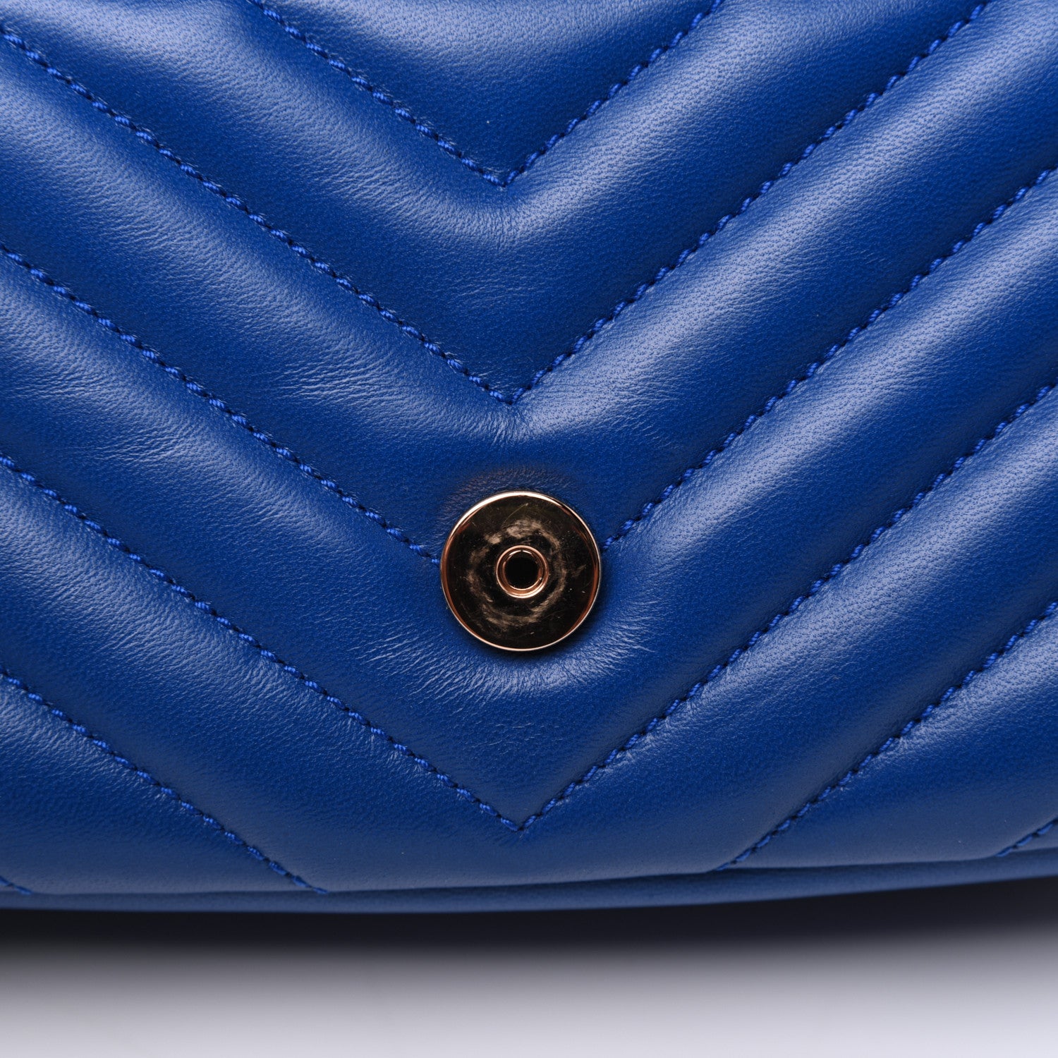 Saint Laurent Sheepskin Matelasse Chevron Monogram Classic Baby Chain Bag Blue Majorelle 12 of 17