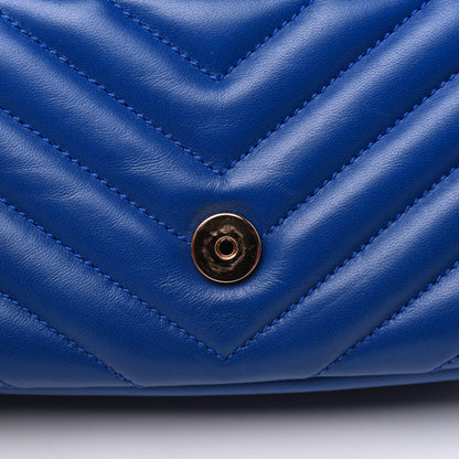 Saint Laurent Sheepskin Matelasse Chevron Monogram Classic Baby Chain Bag Blue Majorelle 12 of 17