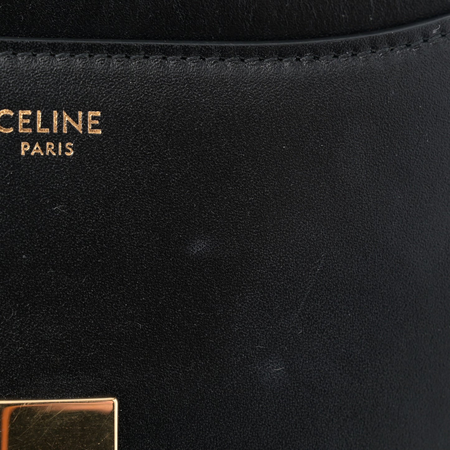 Satinated Calfskin Small 16 Top Handle Bag Black