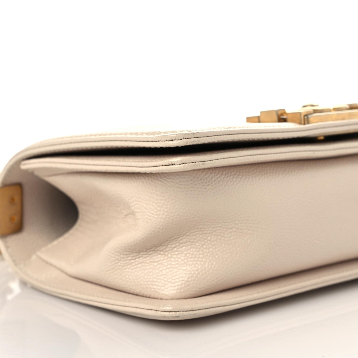 Chanel Caviar Chevron Quilted Small Boy Flap Light Beige 8 of 11