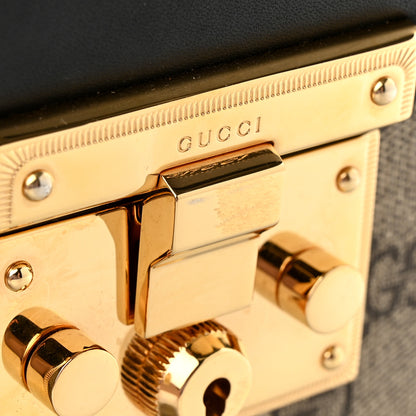 Gucci GG Supreme Monogram Calfskin Medium Padlock Top Handle Bag Beige Black Cuir 11 of 15