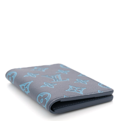 Louis Vuitton Calfskin Monogram Shadow Pocket Organizer Blue 4 of 7