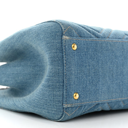 Gucci Denim Matelasse Small Pearly GG Marmont Tote Blue 9 of 15