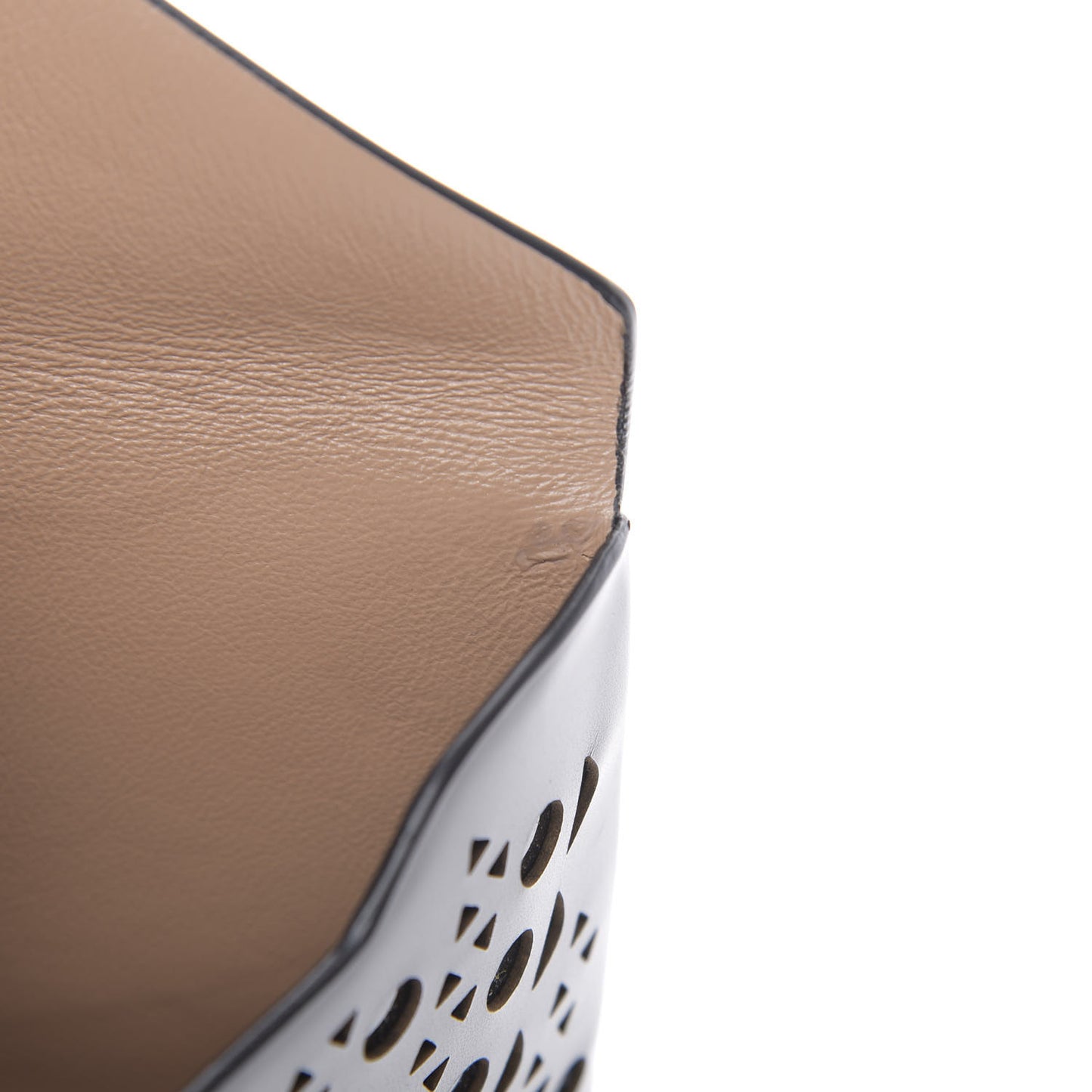 Calfskin Laser Cut Envelope Clutch Black