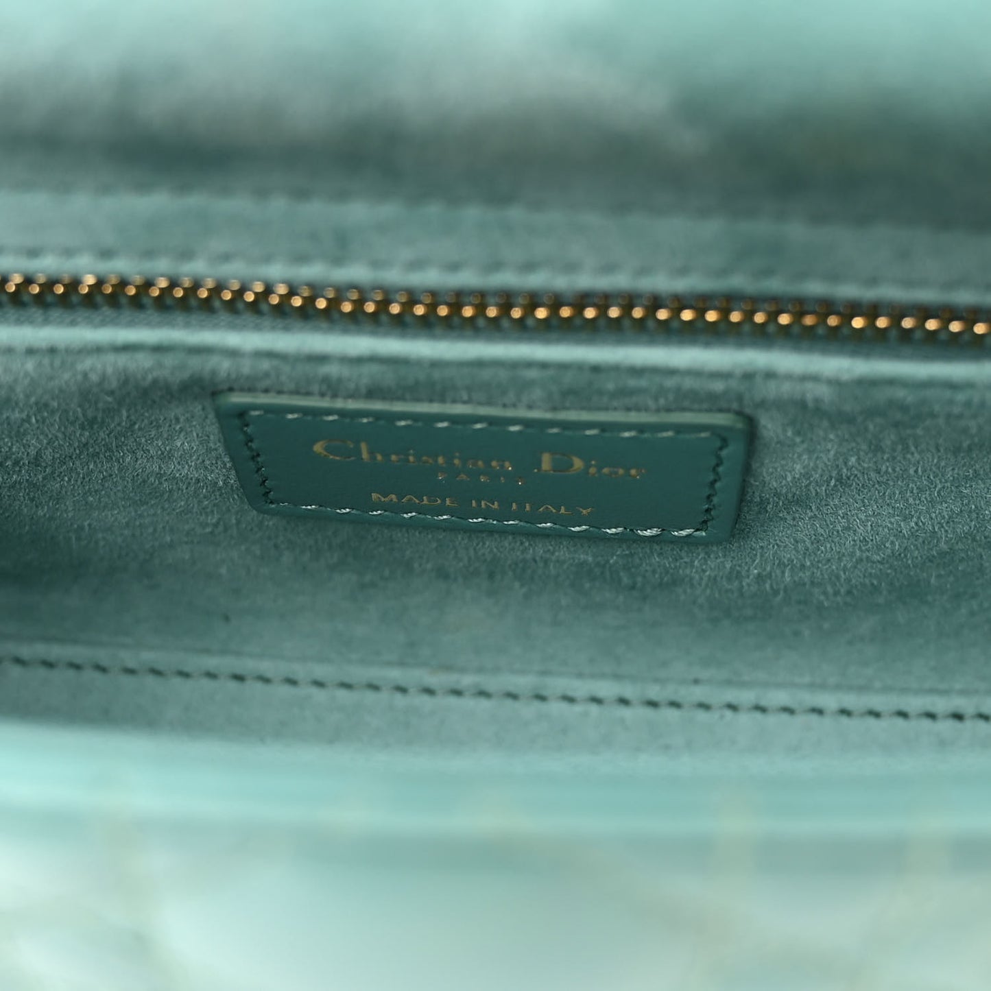 Lambskin Cannage Mini Lady Dior Storm Blue