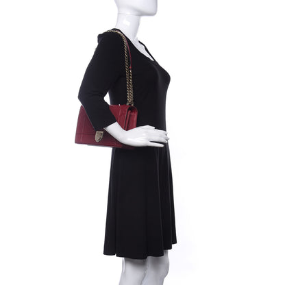 Christian Dior Grained Calfskin Medium Diorama Flap Bag Burgundy 2 of 8
