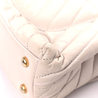 Chanel Aged Calfskin Chevron Quilted Mini Coco Handle Flap Ivory 10 of 21