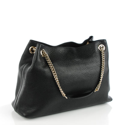 Gucci Pebbled Calfskin Medium Soho Chain Shoulder Bag Black 3 of 7