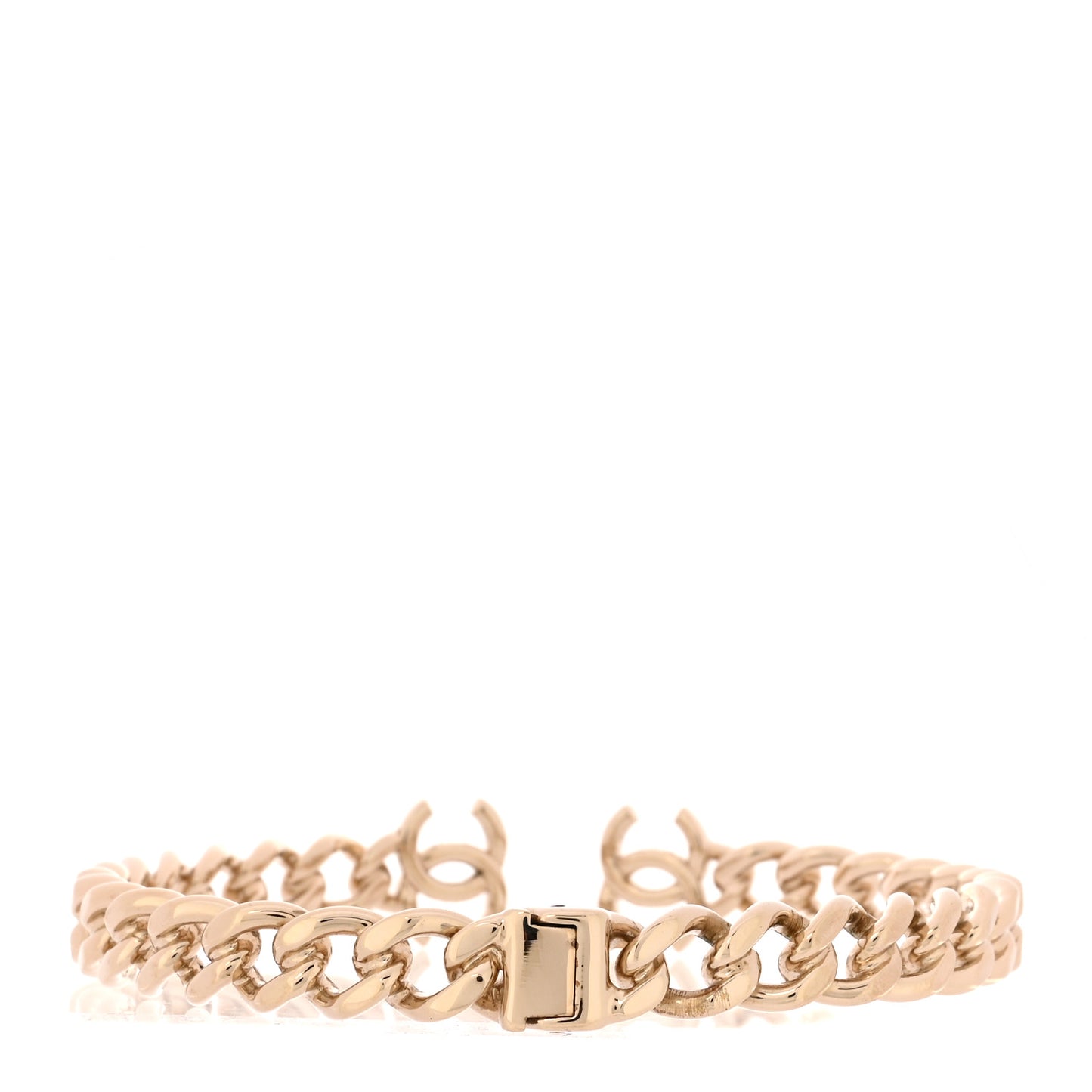 Metal CC Chain Link Choker Necklace M Gold