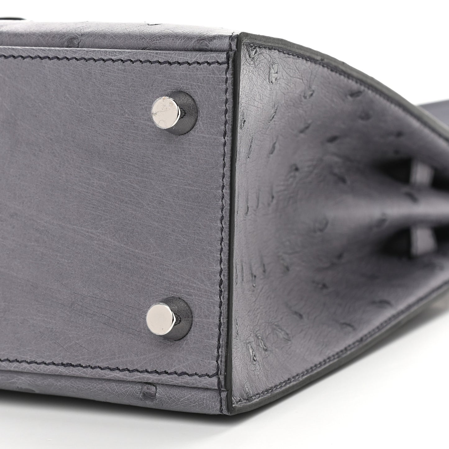 Ostrich Horseshoe Kelly Sellier 25 Gris Agate Black