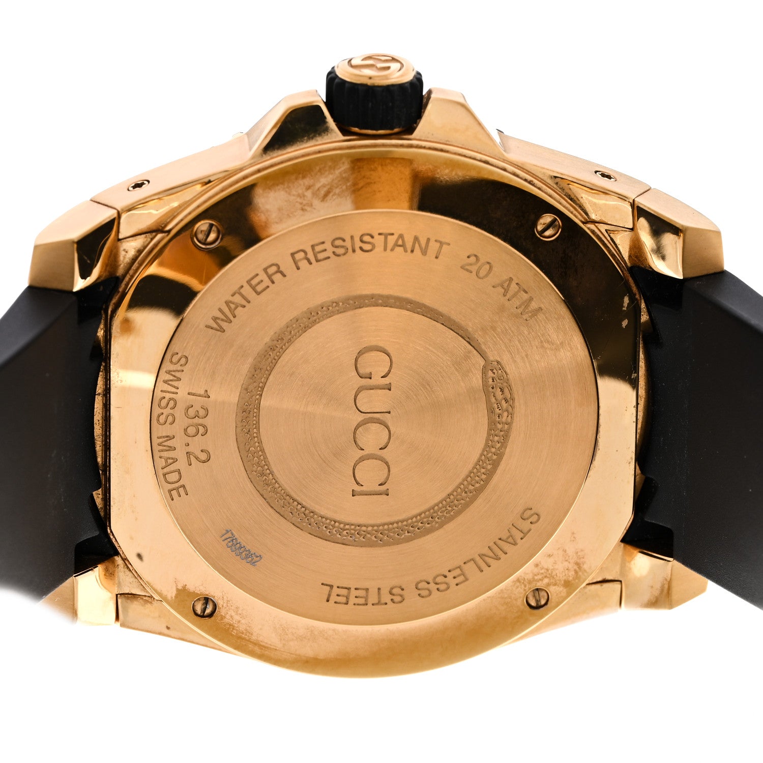 Gucci Stainless Steel Rubber 45mm Dive Snake Quartz Watch Black 4 of 4