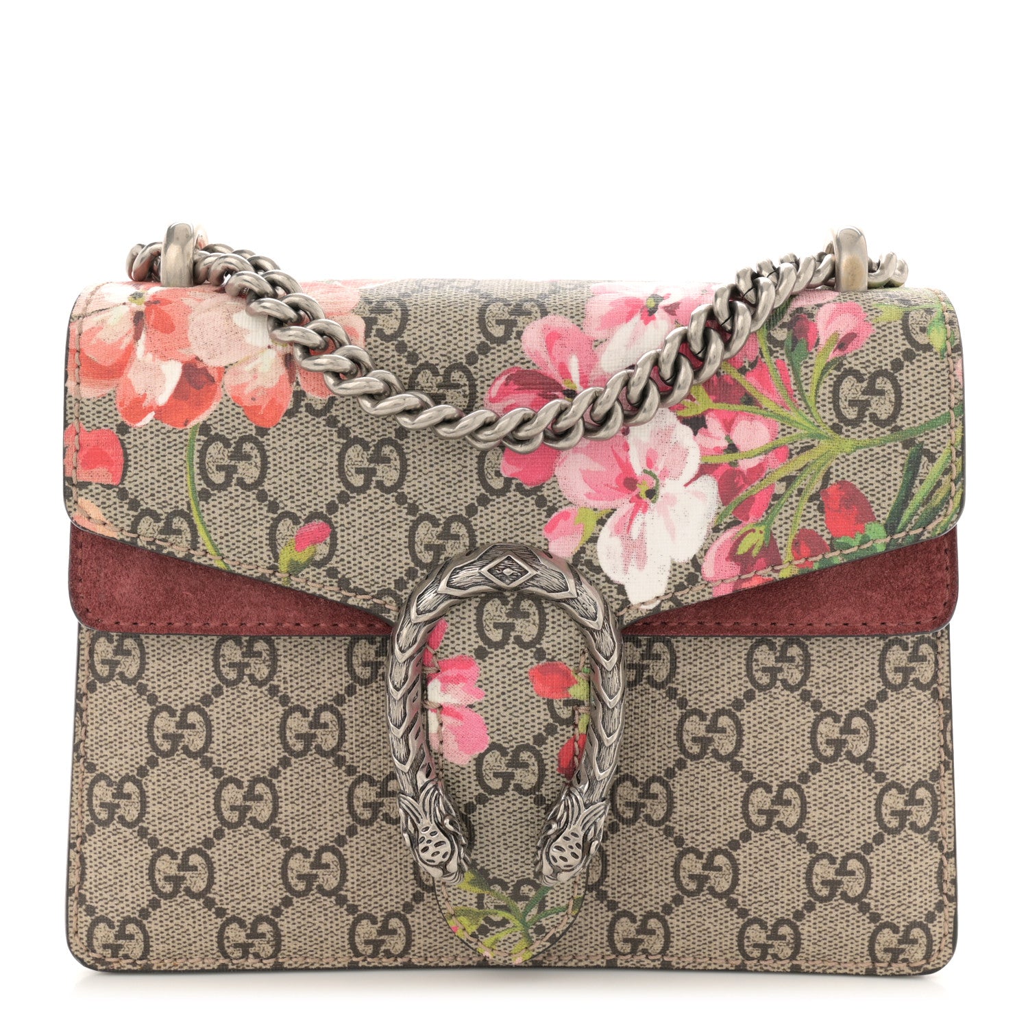 Gucci GG Supreme Monogram Blooms Mini Dionysus Shoulder Bag Beige Multicolor Dry Rose 1 of 12