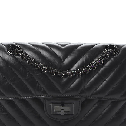 Chanel Aged Calfskin Chevron Quilted 2.55 Reissue Mini Flap So Black 9 of 10