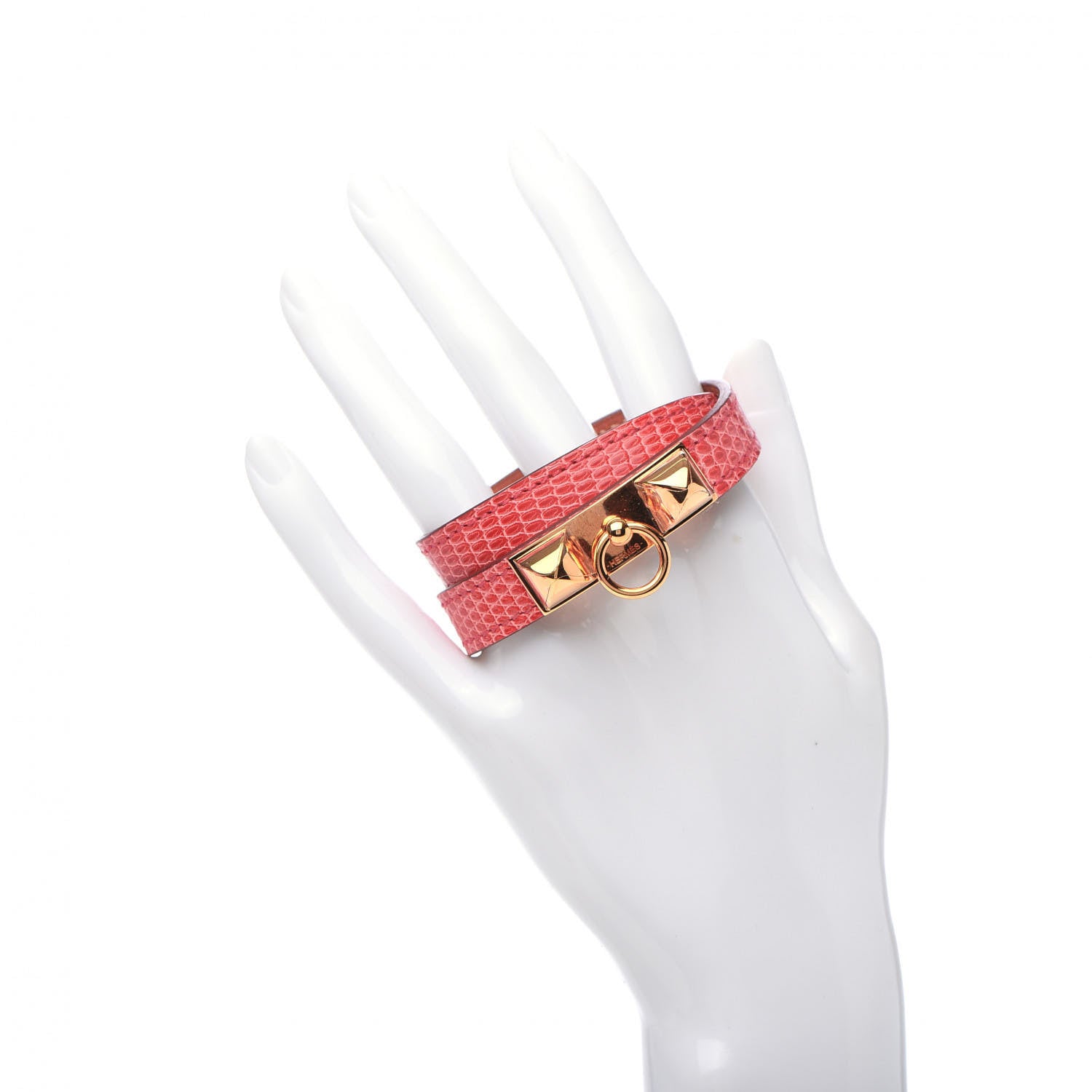 Hermes Lizard Rivale Double Tour Bracelet XS Bougainvillea 2 of 7