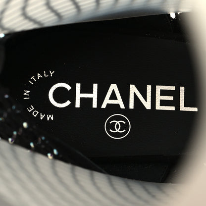 Chanel Resille Strass Kid Suede Patent Mary Jane Short Boots 40 Black 7 of 8
