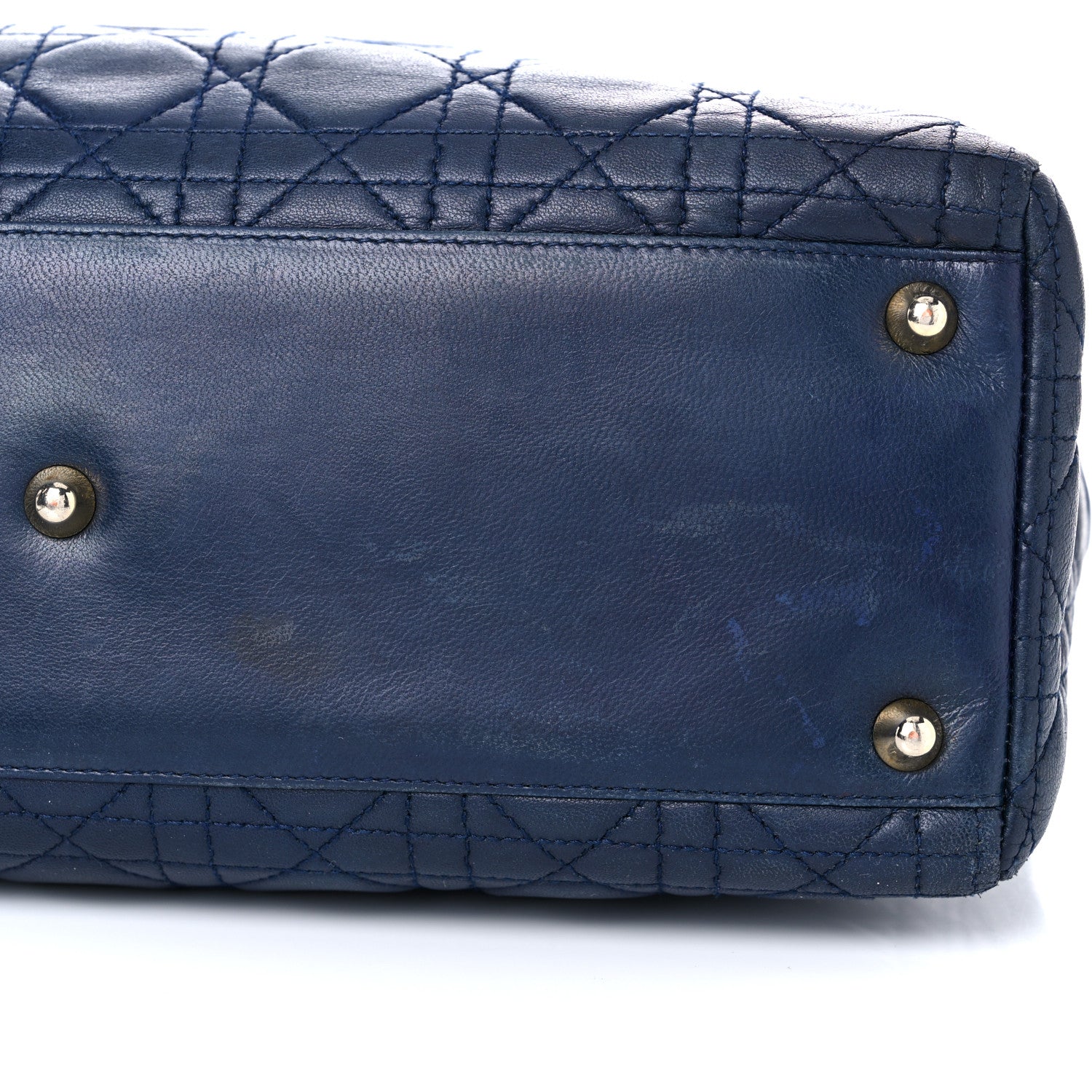 Christian Dior Lambskin Cannage Large Lady Dior Navy 13 of 24