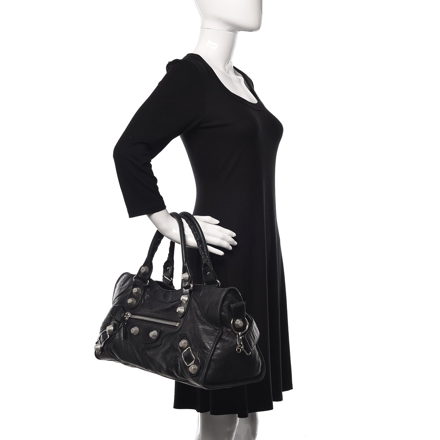 Agneau Giant 21 Silver Hardware Part Time Black
