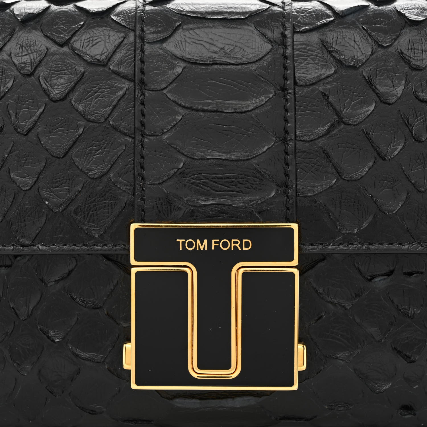 Tom Ford Semi Shiny Snakeskin 001 Chain Wallet Black 8 of 11