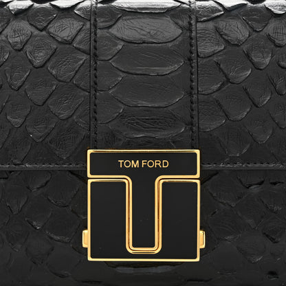 Tom Ford Semi Shiny Snakeskin 001 Chain Wallet Black 8 of 11