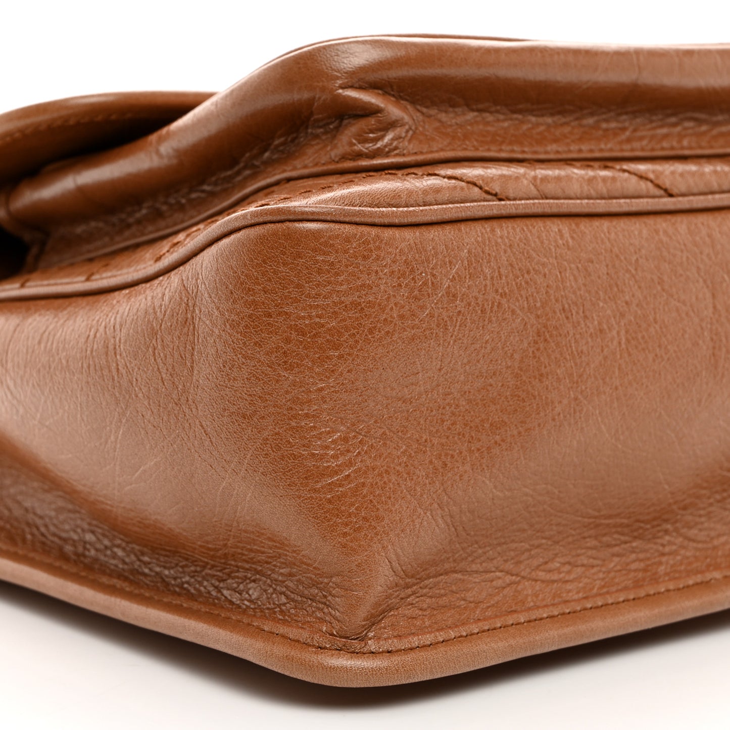Crinkled Calfskin Matelasse Monogram Medium Niki Chain Satchel Caramel