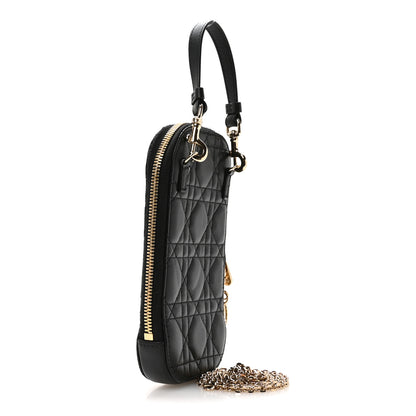Christian Dior Lambskin Cannage Lady Dior Phone Holder Black 3 of 11