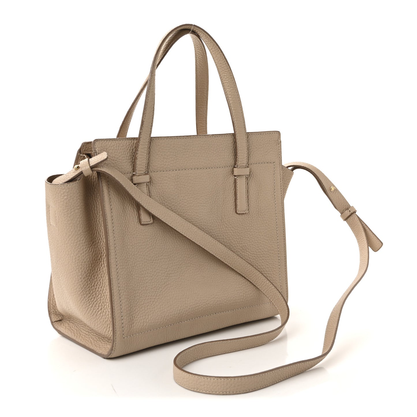 Hammered Calfskin Double Handle Small Amy Tote Cumin